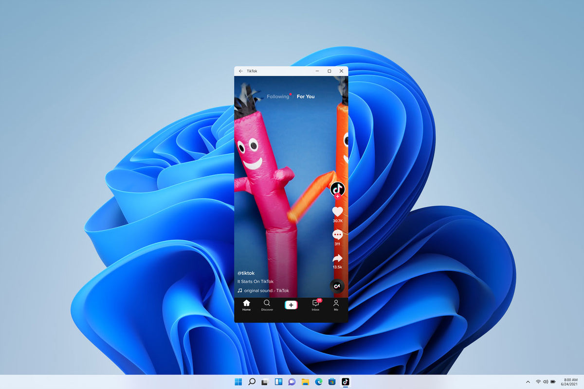 Windows 11 Home – asztal az új Start menüvel