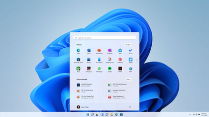 Windows 11 Pro – középre igazított Start menü
